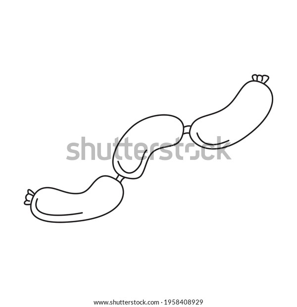 Sausages Contour Coloring Vector Drawing Isolated Stock Vector (Royalty ...