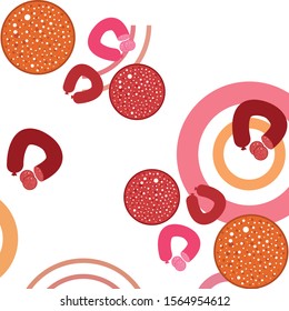 Sausages. Fresh meat products. Sausage icons. Vector background.