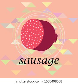 Sausages. Fresh meat products. Sausage icons. Vector background.