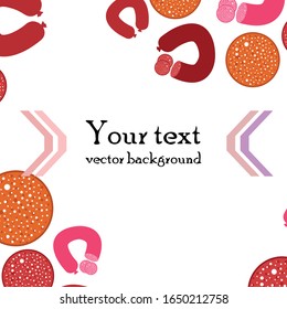 Sausages. Fresh meat products. Sausage icons. Vector background.