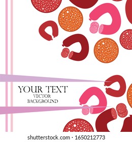 Sausages. Fresh meat products. Sausage icons. Vector background.