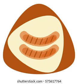 Sausages for frying, icon, vector