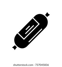 sausages - ham icon, vector illustration, black sign on isolated background