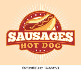 sausages hotdog illustration logo