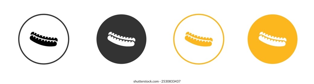 Icono de salchichas Vector blanco y negro signo de contorno
