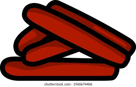 Sausages Icon. Editable Bold Outline With Color Fill Design. Vector Illustration.