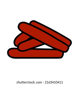 Sausages Icon. Editable Bold Outline With Color Fill Design. Vector Illustration.