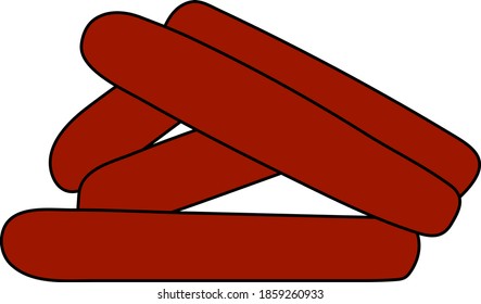 Sausages Icon. Editable Outline With Color Fill Design. Vector Illustration.