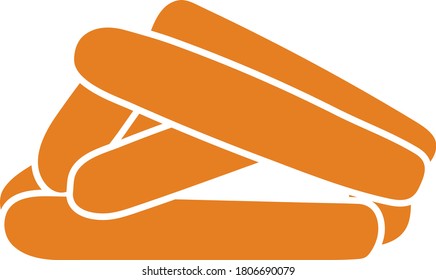 Sausages Icon. Flat Color Design. Vector Illustration.