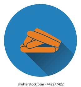 Sausages icon. Flat color design. Vector illustration.
