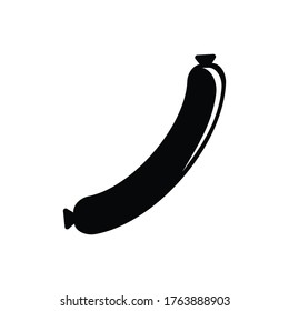 Wurstsymbol. Flacher Vektorgrafik auf weißem Hintergrund.