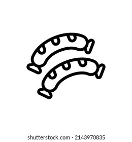 Sausages Icon. Line Art Style Design Isolated On White Background