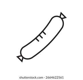 ícone de salsichas fino plano contorno estilo vetor sign.salami linha ícone vetor ilustração conjunto
