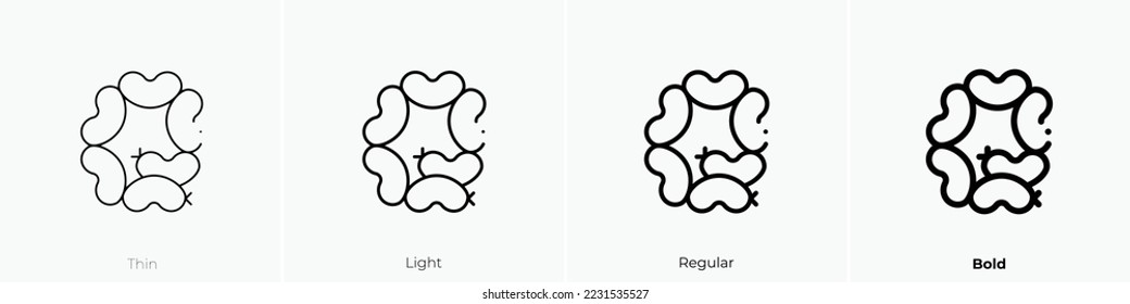 sausages icon. Thin, Light Regular And Bold style design isolated on white background