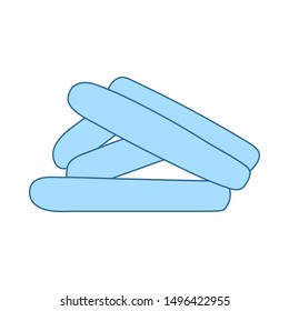 Sausages Icon. Thin Line With Blue Fill Design. Vector Illustration.