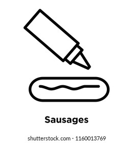 Sausages icon vector isolated on white background, Sausages transparent sign , line or linear sign, element design in outline style