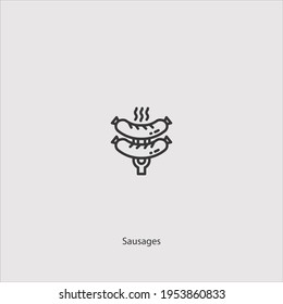 sausages icon vector isolated on white background