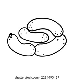 Sausages icon vector. Meat products illustration sign. BBQ symbol or logo.