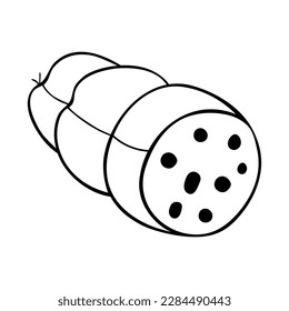 Sausages icon vector. Meat products illustration sign. BBQ symbol or logo.