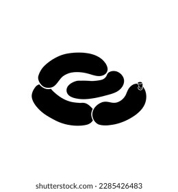 Sausages icon vector. Meat products illustration sign. BBQ symbol or logo.