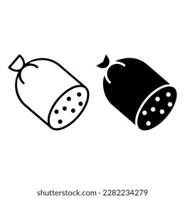 Sausages icon vector. sausage illustration sign. semifinished symbol or logo.