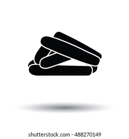 Sausages icon. White background with shadow design. Vector illustration.