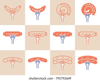 sausages icons. vector image