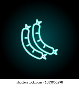 sausages neon icon. Elements of fast food set. Simple icon for websites, web design, mobile app, info graphics