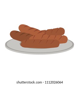 Sausages on dish