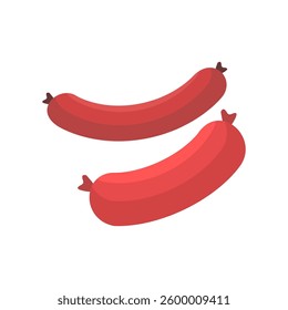 Sausages on an isolated background. Vector illustration in a flat style