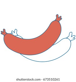 Sausages on plate