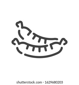 Sausages outline icon. Vector illustration.