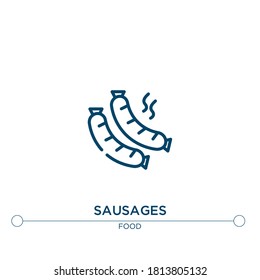 sausages outline vector icon. simple element illustration. sausages outline icon from editable food concept. can be used for web and mobile
