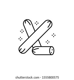 Sausages piece icon. Simple line, outline vector of grocery icons for ui and ux, website or mobile application