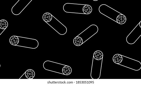Sausages seamless pattern, flat style. Frankfurters endless background, texture. Vector illustration.