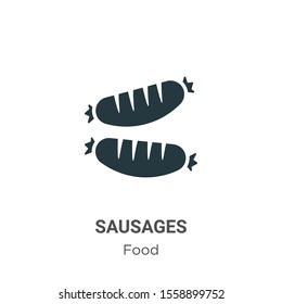 Sausages vector icon on white background. Flat vector sausages icon symbol sign from modern food collection for mobile concept and web apps design.