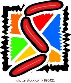Sausages.  Vector illustration.