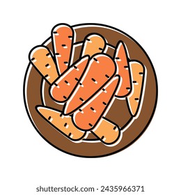 sauteed carrot color icon vector. sauteed carrot sign. isolated symbol illustration