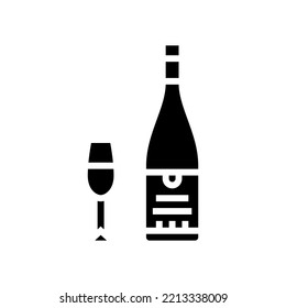sauvignon blanc white wine glyph icon vector. sauvignon blanc white wine sign. isolated symbol illustration