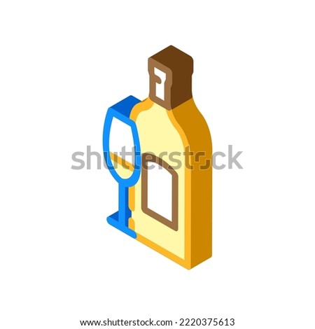 sauvignon blanc white wine isometric icon vector. sauvignon blanc white wine sign. isolated symbol illustration