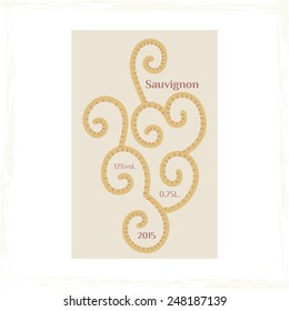 Sauvignon label for a bottle of wine. vector format.