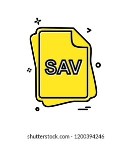 SAV file type icon design vector