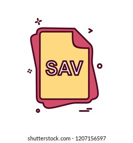 SAV file type icon design vector