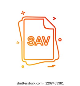 SAV file type icon design vector