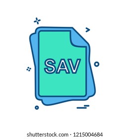 SAV file type icon design vector