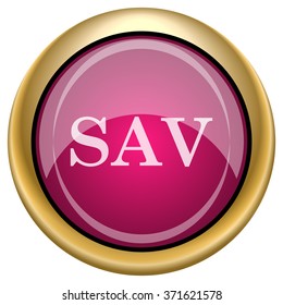 SAV icon. Internet button on white background. EPS10 vector.