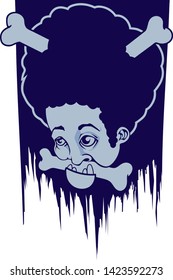 savage with afro and bones