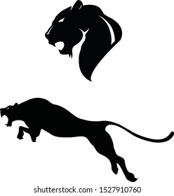 savage beast silhouette character logo