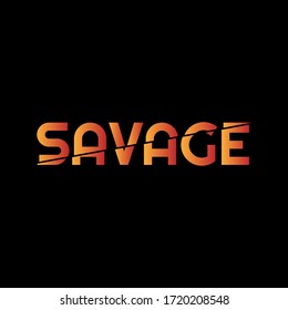 Savage Calligraphy Gradient Color Cut Effect Stock Vector (Royalty Free ...