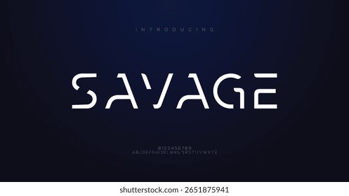 Savage Creative modern sport typography alphabet fonts with bold style. Vector illustration and tech font. Abstract minimal modern sport, simple, fashion, digital, future technology alphabet font.
